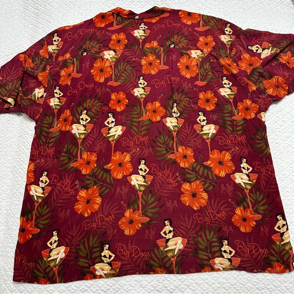 Big Dogs Hawaiian Shirt Girl in Martini Glass Hula Men’s Size 3X - Picture 5 of 6